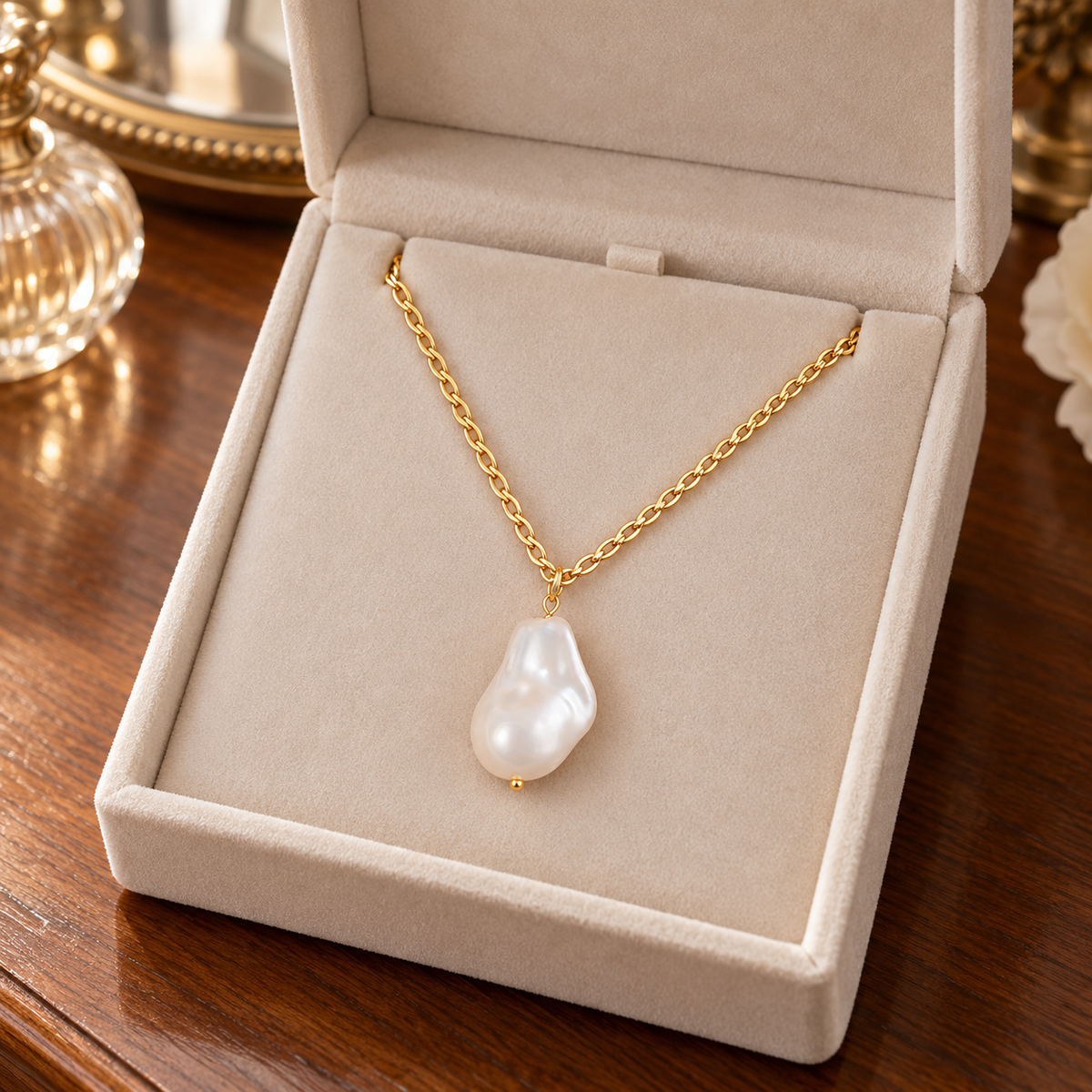 🐚 Luxury Jewelry | Baroque Pearl Pendant | Romantic Gift with Organic Elegance
