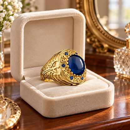 💍 Vintage Statement | Oval Gemstone Signet Ring | Romantic Gift with Regal Charm
