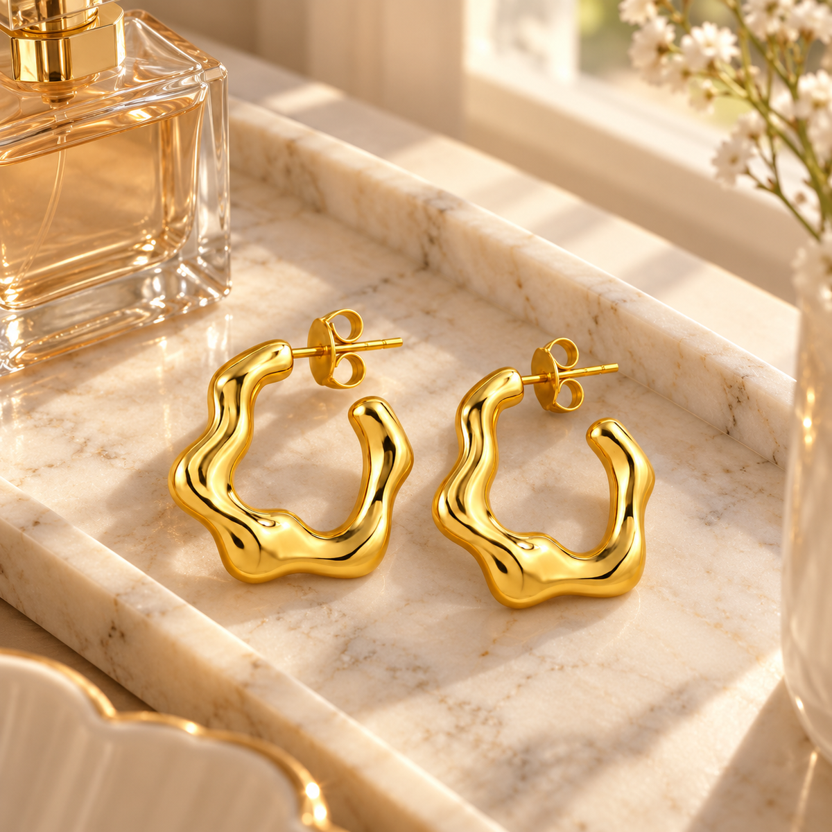 ✨ Earrings | Gold-Tone | Day-to-Night | Gifts for Her | Sculptural Curves