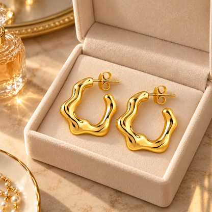 ✨ Earrings | Gold-Tone | Day-to-Night | Gifts for Her | Sculptural Curves