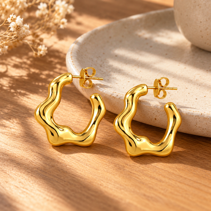 ✨ Earrings | Gold-Tone | Day-to-Night | Gifts for Her | Sculptural Curves