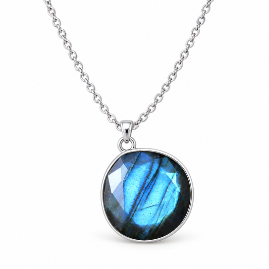 🔮 Crystal Necklace | Natural Stone | Daily Wear | Jewelry Lovers | Blue Flash Pendant