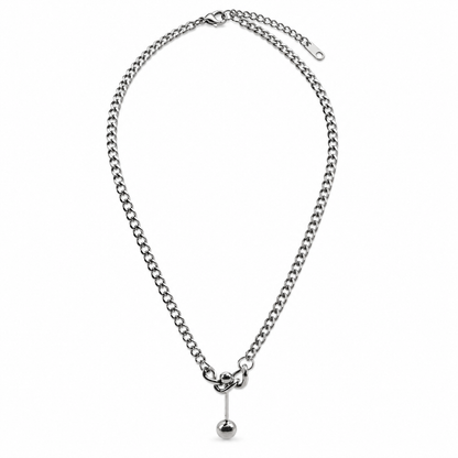 🖤 Chain Necklace | Titanium Steel | Daily Wear | Minimalist Lovers | Drop Ball Detail