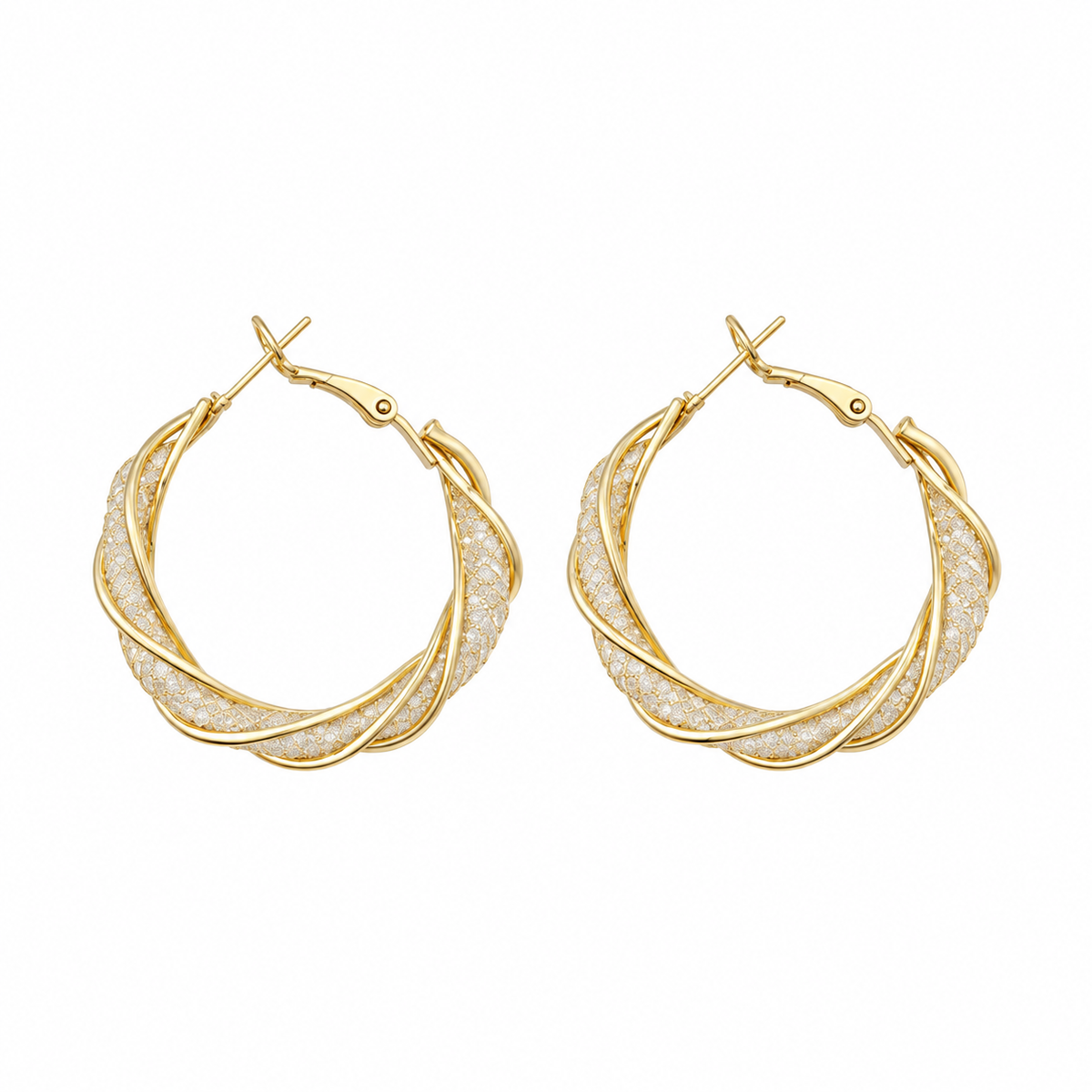 ✨ Hoop Earrings | Gold-Tone Metal | Daily Wear | Jewelry Lovers | Twisted Sparkle Design