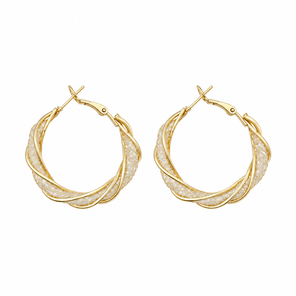 ✨ Hoop Earrings | Gold-Tone Metal | Daily Wear | Jewelry Lovers | Twisted Sparkle Design