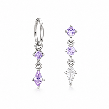💜 Drop Earrings | Lavender Zircon | Evening Wear | Jewelry Lovers | Long Crystal Dangle