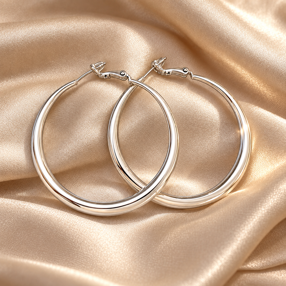 ⚪ Hoop Earrings | Silver-Tone Metal | Daily Wear | Minimalist Lovers | Geometric C-Hoop
