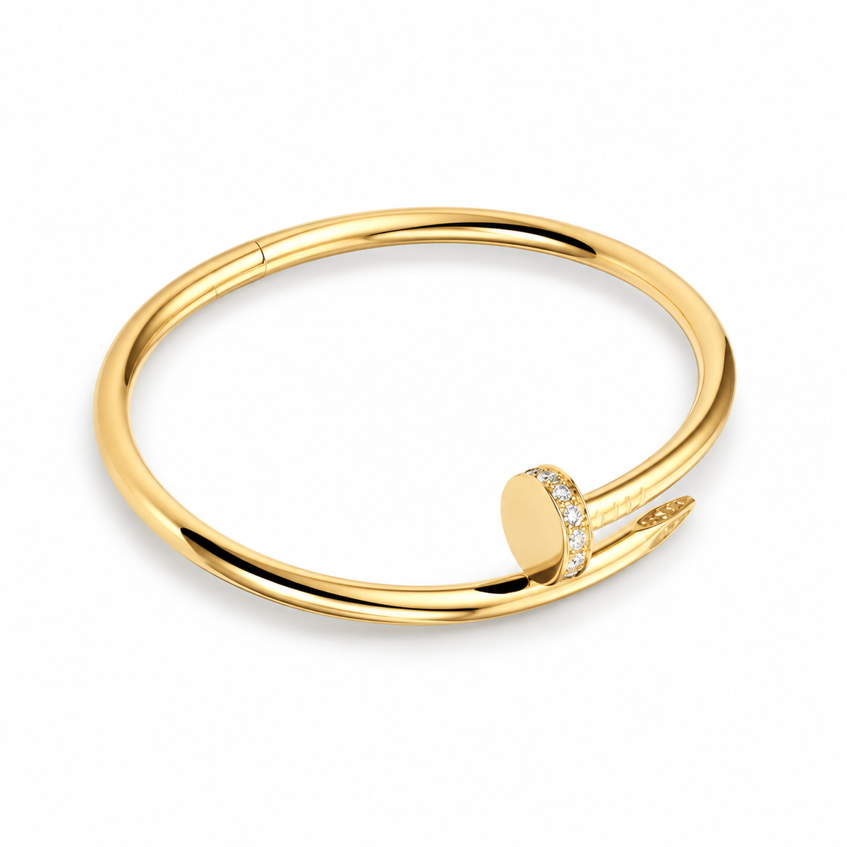 🔩 Cuff Bracelet | Gold-Tone Metal | Daily Wear | Jewelry Lovers | Nail-Inspired Sparkle