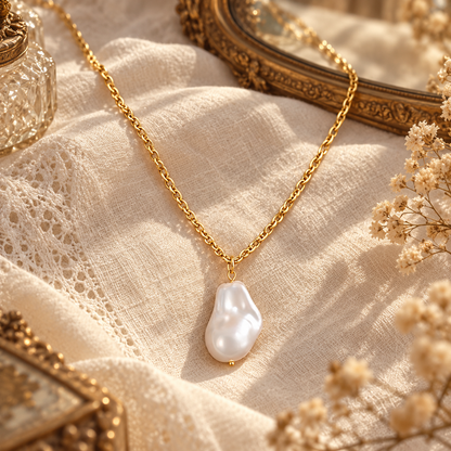 🐚 Luxury Jewelry | Baroque Pearl Pendant | Romantic Gift with Organic Elegance