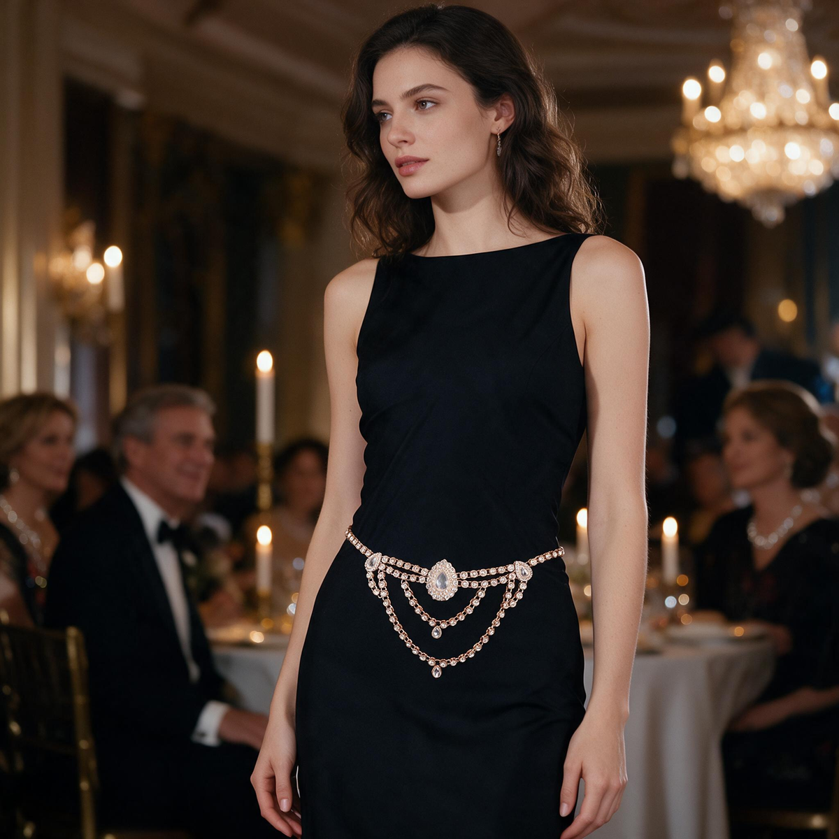 💎 Crystal Belt | Rhinestone Party Glamour | Gifts | Cascading Elegance