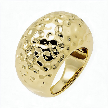 ✨ Cocktail Ring | Hammered Gold-Tone | Everyday Elegance for Her