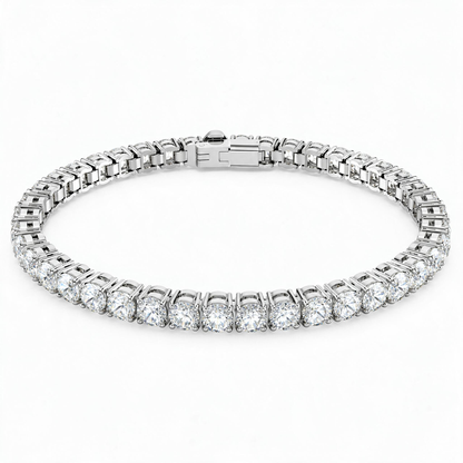 💎 Tennis Bracelet | Silver-Tone | Evening | Gifts for Her | Sparkle