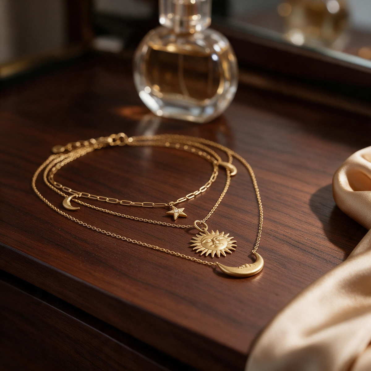 🌙 Layered Necklaces | Gold-Tone Gifts for Her | Celestial Charms
