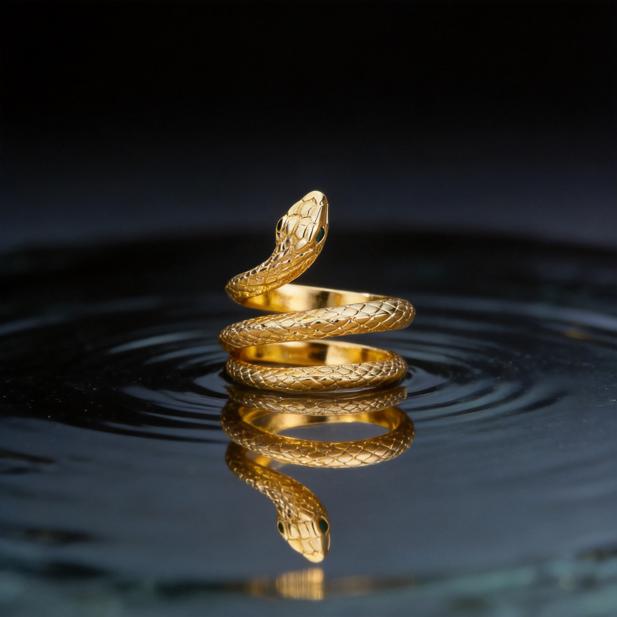 🐍 Snake Ring | Gold-Tone | Evening Wear | Her | Serpent Design