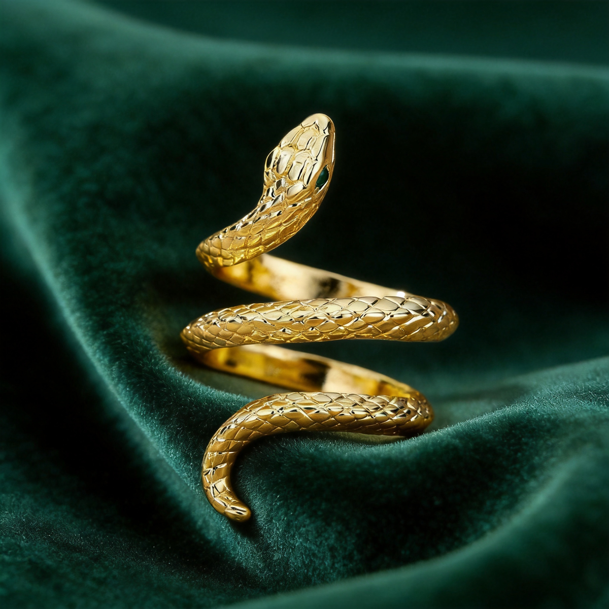 🐍 Snake Ring | Gold-Tone | Evening Wear | Her | Serpent Design