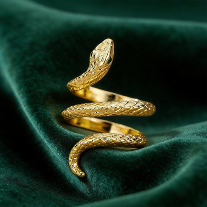🐍 Snake Ring | Gold-Tone | Evening Wear | Her | Serpent Design