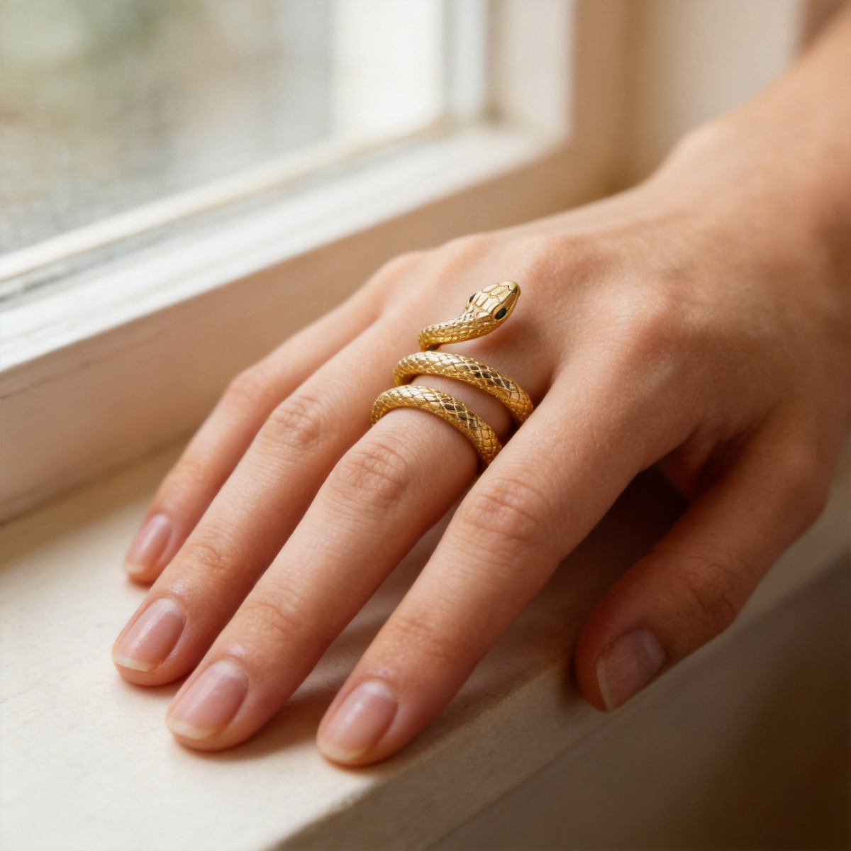 🐍 Snake Ring | Gold-Tone | Evening Wear | Her | Serpent Design