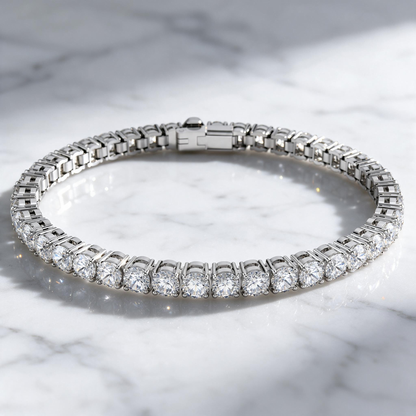 💎 Tennis Bracelet | Silver-Tone | Evening | Gifts for Her | Sparkle