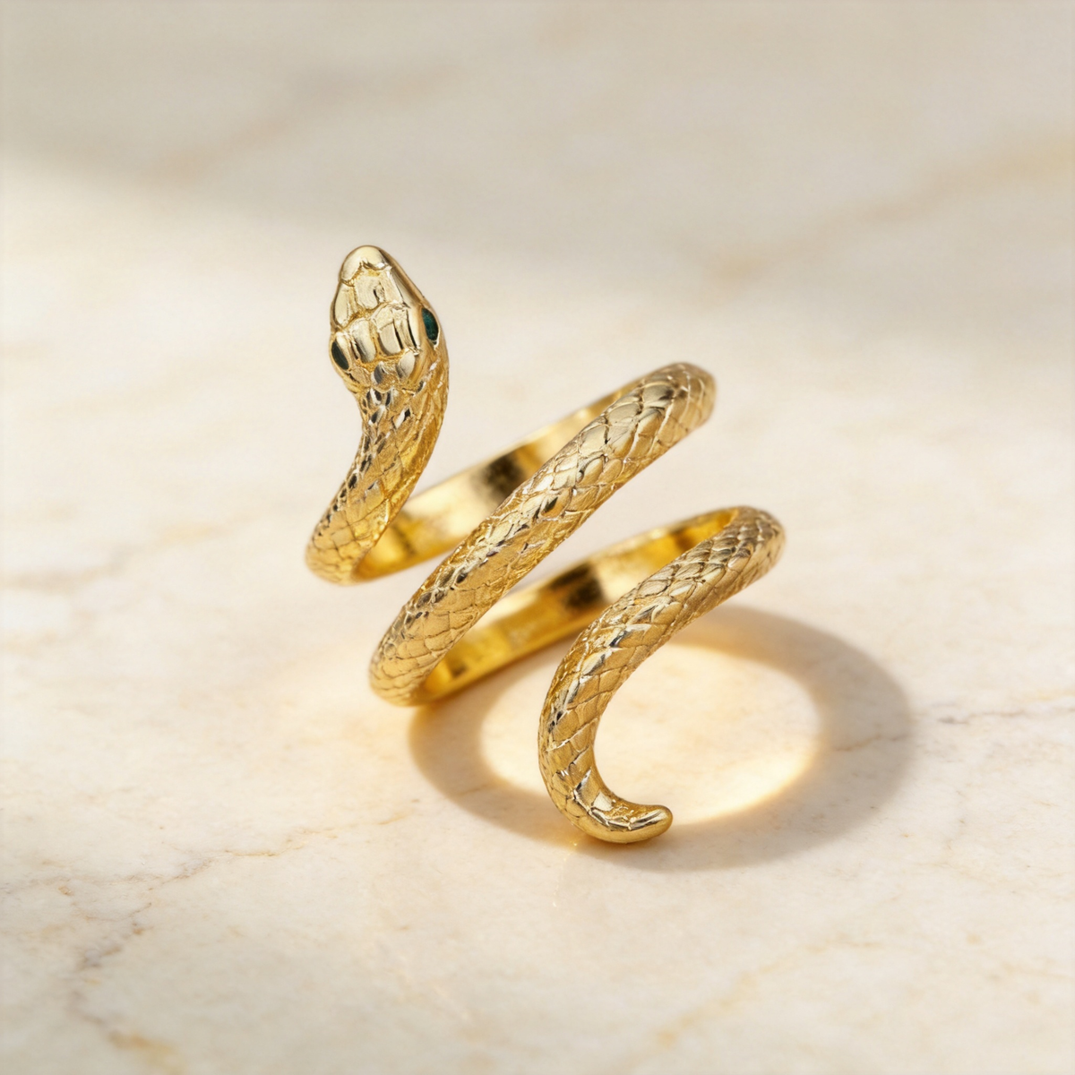 🐍 Snake Ring | Gold-Tone | Evening Wear | Her | Serpent Design