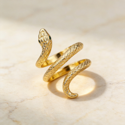 🐍 Snake Ring | Gold-Tone | Evening Wear | Her | Serpent Design