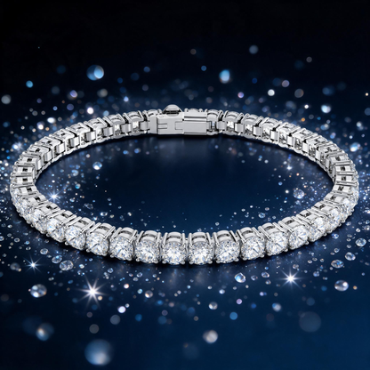 💎 Tennis Bracelet | Silver-Tone | Evening | Gifts for Her | Sparkle
