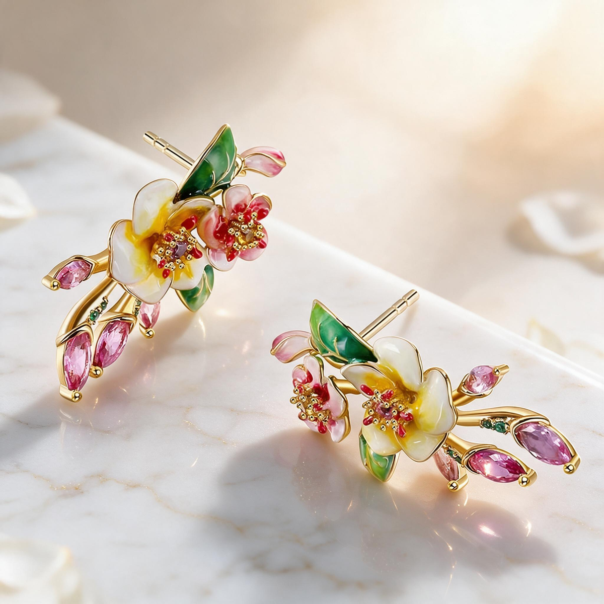 🌺 Floral Earrings | Enamel | Spring Style | Gifts for Her