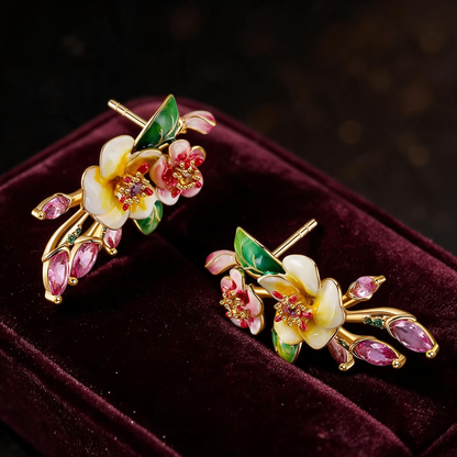 🌺 Floral Earrings | Enamel | Spring Style | Gifts for Her
